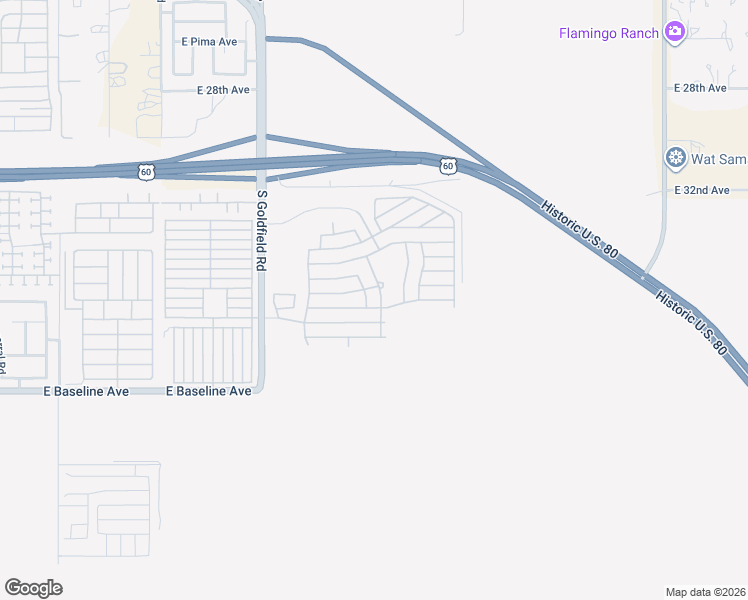 map of restaurants, bars, coffee shops, grocery stores, and more near Loy Rd in Apache Junction