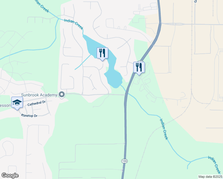 map of restaurants, bars, coffee shops, grocery stores, and more near 104 Rendition Drive in McDonough