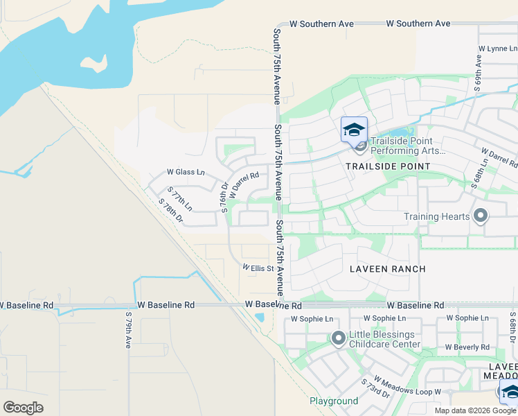 map of restaurants, bars, coffee shops, grocery stores, and more near 7524 West Irwin Avenue in Phoenix