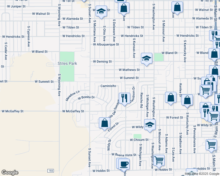 map of restaurants, bars, coffee shops, grocery stores, and more near 800 Avenue Manana in Roswell