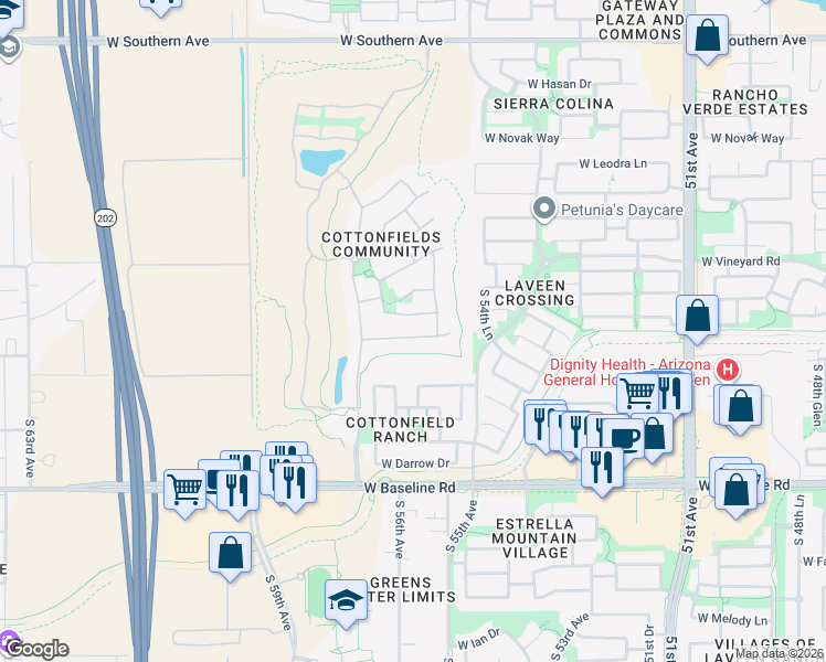 map of restaurants, bars, coffee shops, grocery stores, and more near 5534 West Carson Road in Phoenix