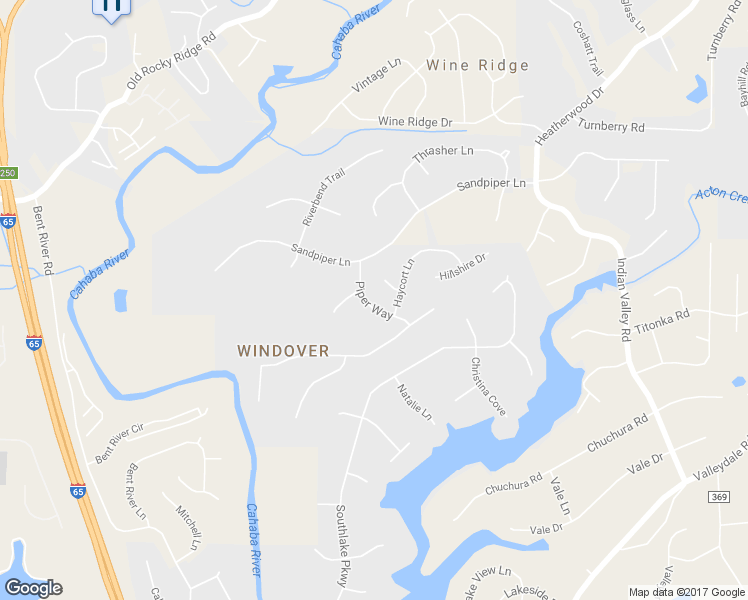 map of restaurants, bars, coffee shops, grocery stores, and more near 3012 Piper Way in Hoover