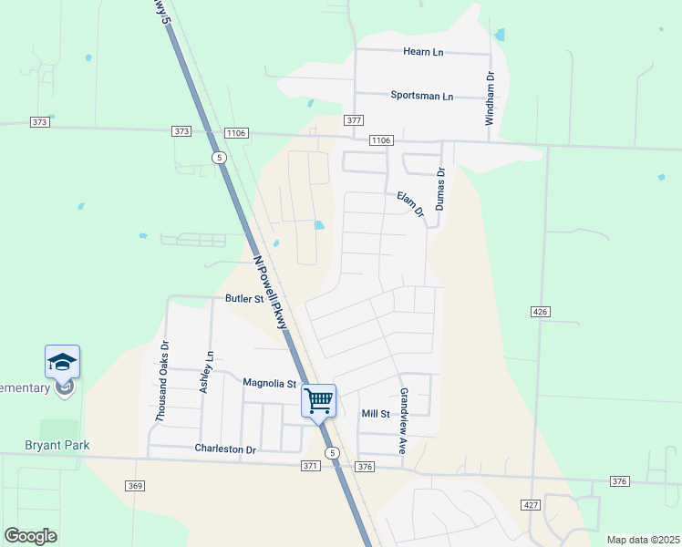 map of restaurants, bars, coffee shops, grocery stores, and more near 3137 Bowen Street in Anna