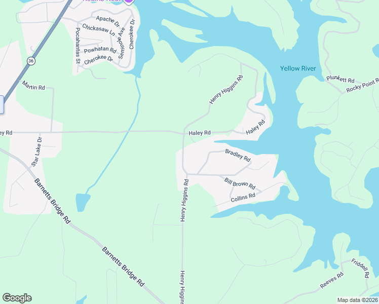 map of restaurants, bars, coffee shops, grocery stores, and more near 494 Henry Higgins Road in Jackson