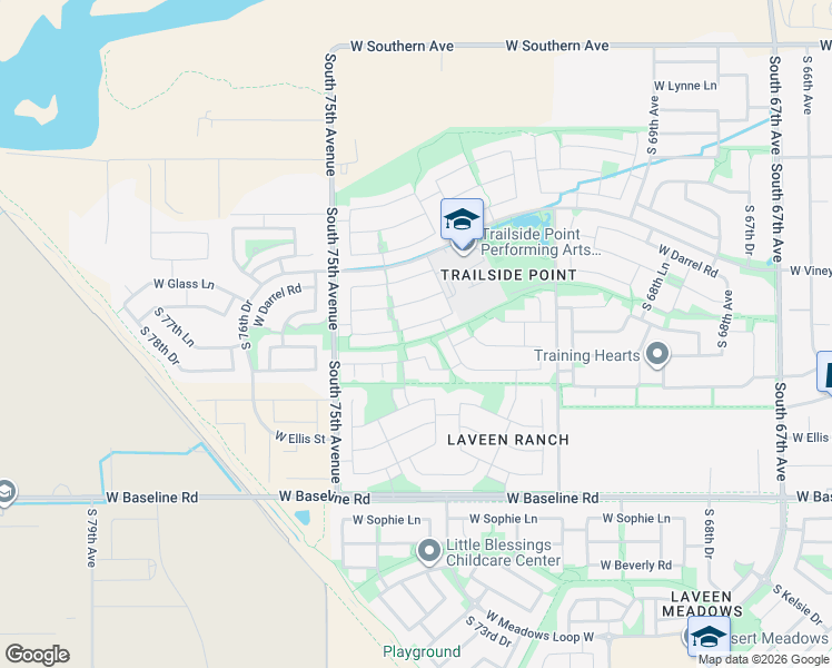 map of restaurants, bars, coffee shops, grocery stores, and more near 7335 West Maldonado Road in Phoenix