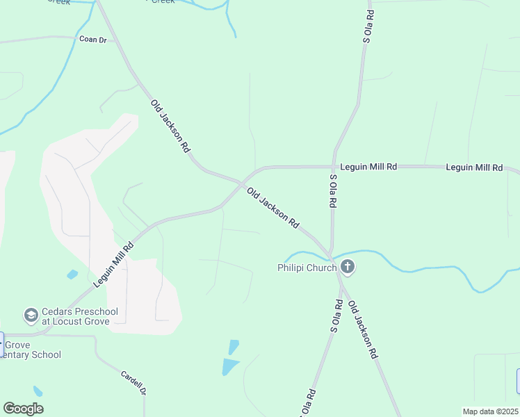 map of restaurants, bars, coffee shops, grocery stores, and more near 2096 Old Jackson Road in Locust Grove