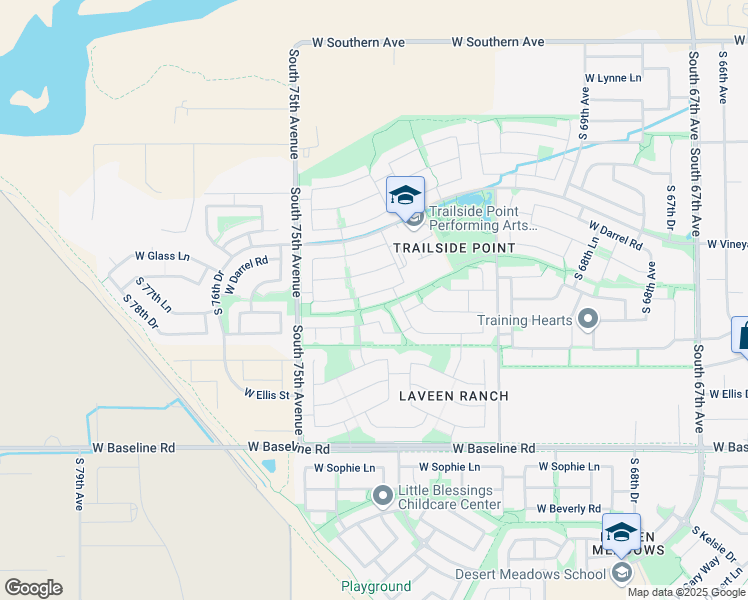 map of restaurants, bars, coffee shops, grocery stores, and more near 7335 West Maldonado Road in Phoenix