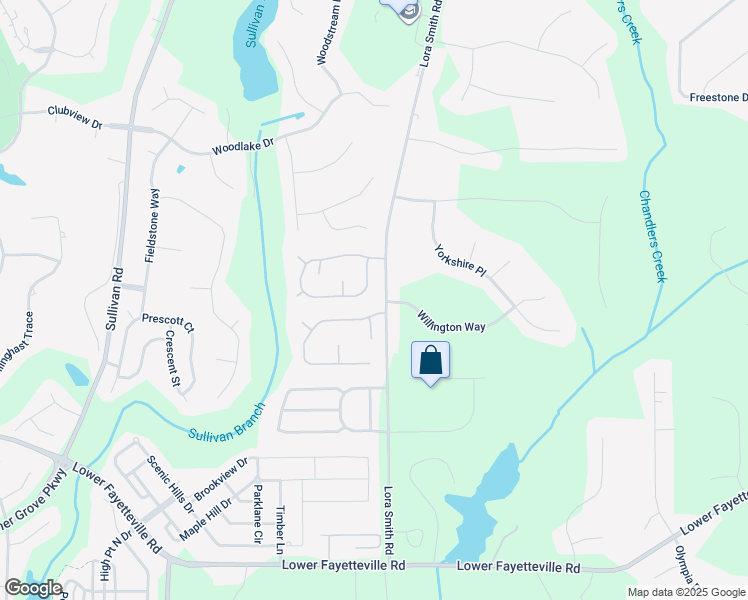 map of restaurants, bars, coffee shops, grocery stores, and more near 193 Kingsbrook Circle in Newnan