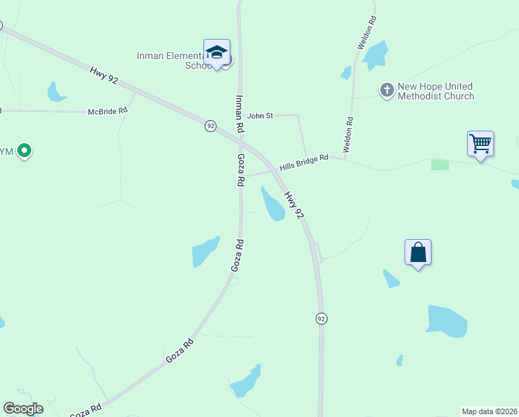 map of restaurants, bars, coffee shops, grocery stores, and more near 150 Goza Road in Fayetteville