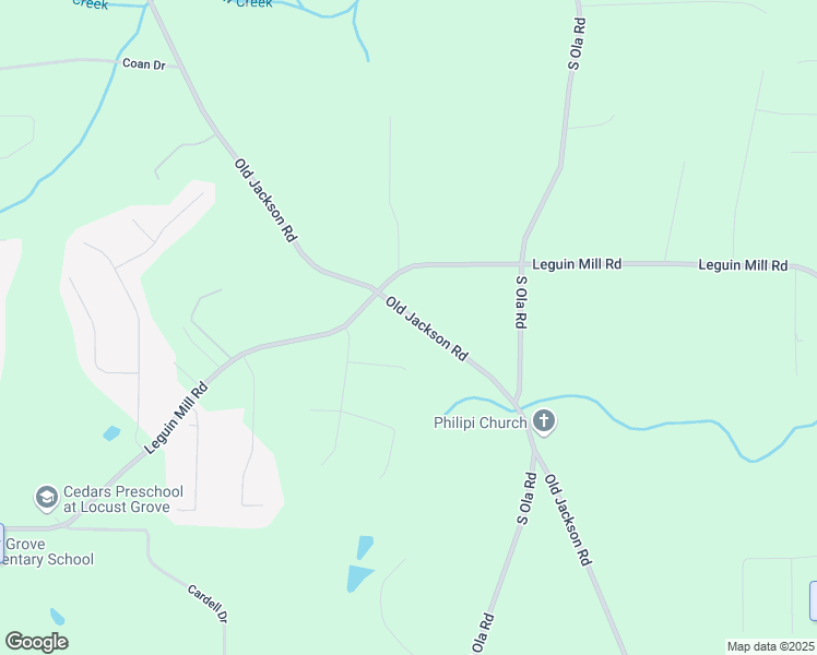 map of restaurants, bars, coffee shops, grocery stores, and more near 2096 Old Jackson Road in Locust Grove