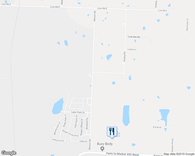 map of restaurants, bars, coffee shops, grocery stores, and more near 11642 Marion Road in Sanger