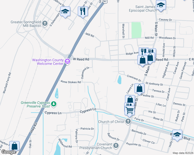 map of restaurants, bars, coffee shops, grocery stores, and more near 425 Briarwood Cove in Greenville