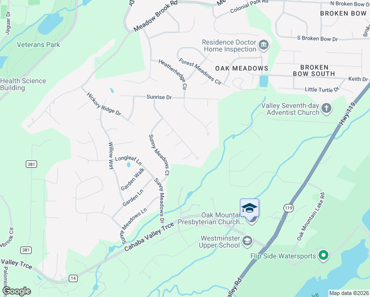 map of restaurants, bars, coffee shops, grocery stores, and more near 5279 Birdsong Road in Birmingham
