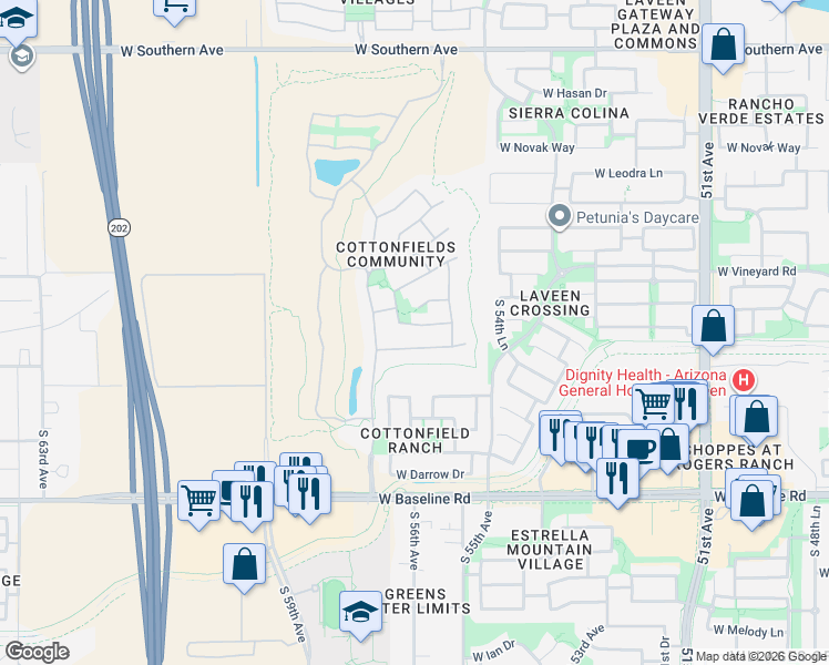 map of restaurants, bars, coffee shops, grocery stores, and more near 5534 West Carson Road in Phoenix