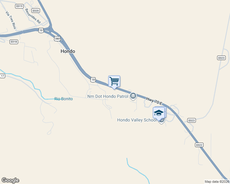 map of restaurants, bars, coffee shops, grocery stores, and more near 28548 U.S. 70 in Hondo