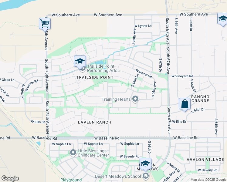 map of restaurants, bars, coffee shops, grocery stores, and more near 7022 West Carson Road in Phoenix