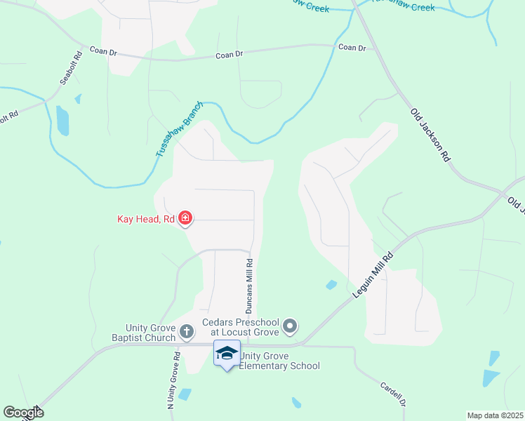 map of restaurants, bars, coffee shops, grocery stores, and more near 148 Duncans Mill Road in Locust Grove