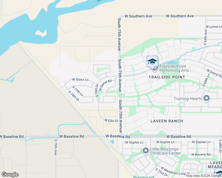 map of restaurants, bars, coffee shops, grocery stores, and more near 7524 West Irwin Avenue in Phoenix