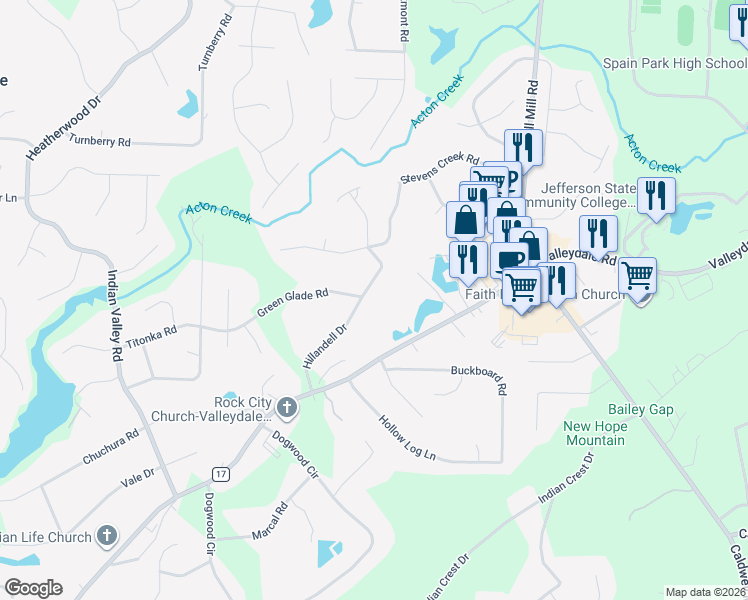 map of restaurants, bars, coffee shops, grocery stores, and more near 481 Hillandell Drive in Birmingham