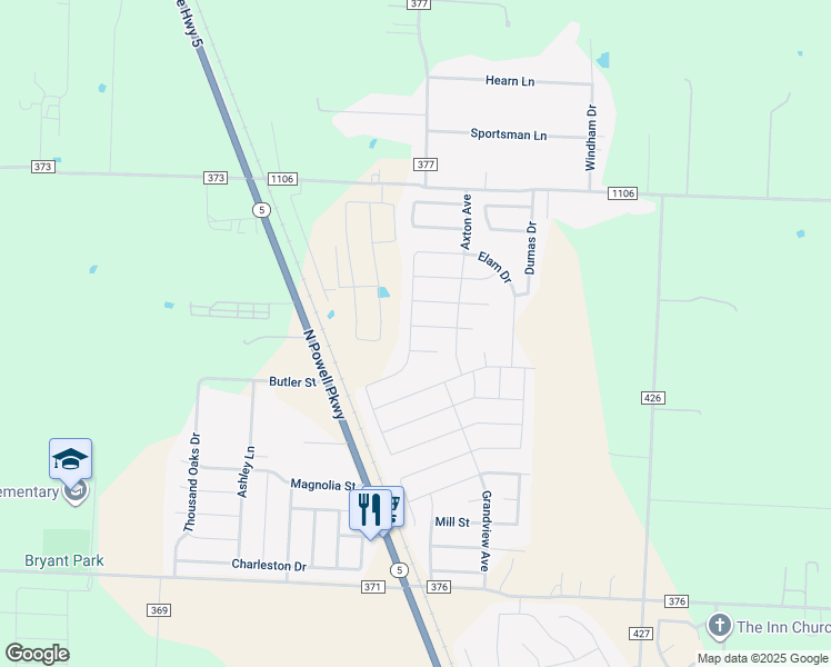 map of restaurants, bars, coffee shops, grocery stores, and more near 3105 Bowen Street in Anna