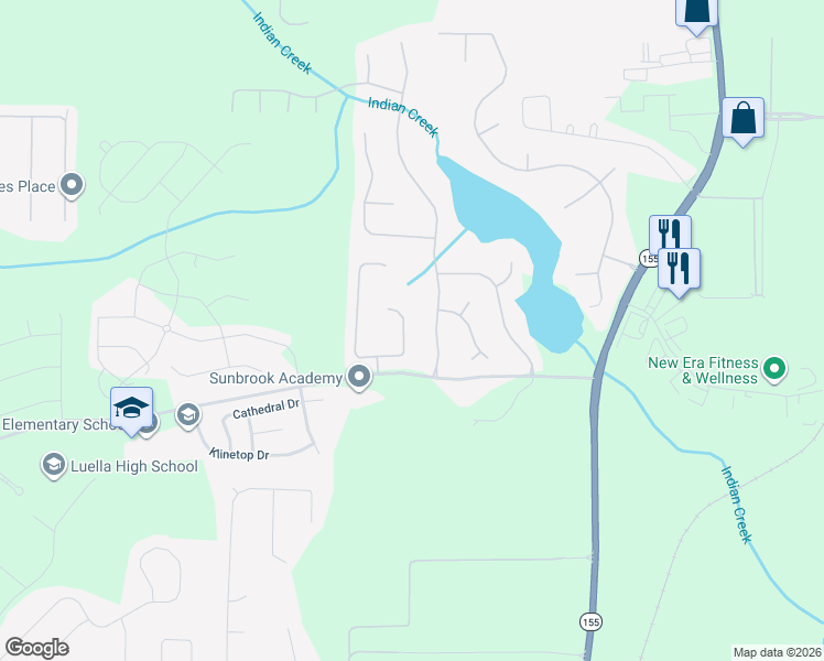 map of restaurants, bars, coffee shops, grocery stores, and more near 264 Hawken Trail in McDonough