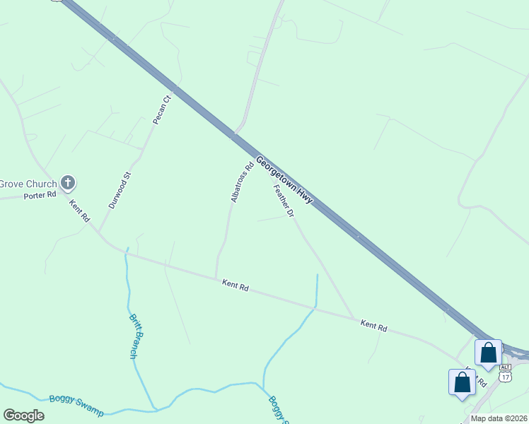 map of restaurants, bars, coffee shops, grocery stores, and more near 441 Feather Drive in Georgetown