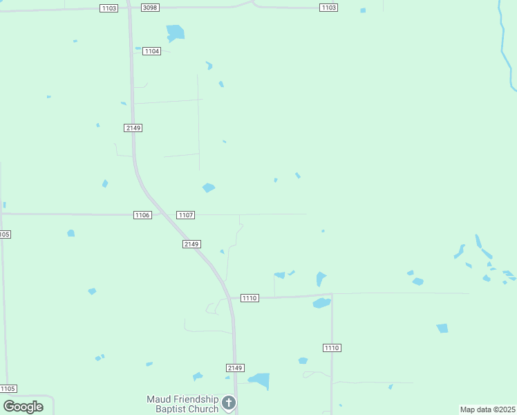 map of restaurants, bars, coffee shops, grocery stores, and more near 347 County Road 1107 in Maud