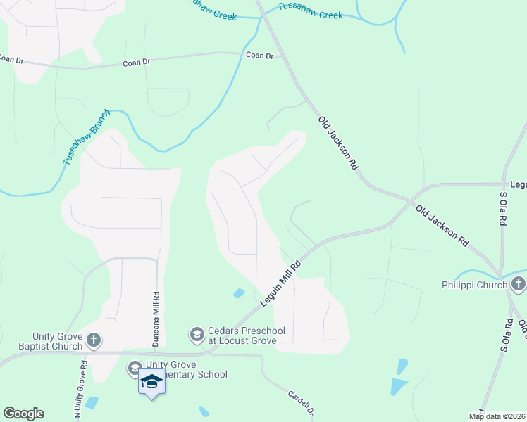 map of restaurants, bars, coffee shops, grocery stores, and more near 148 Caraway Road in Locust Grove