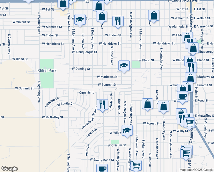 map of restaurants, bars, coffee shops, grocery stores, and more near 903 West Summit Street in Roswell