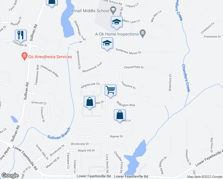 map of restaurants, bars, coffee shops, grocery stores, and more near 387 Lora Smith Road in Newnan