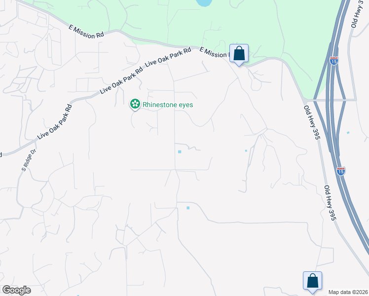 map of restaurants, bars, coffee shops, grocery stores, and more near 3563 Yucca Way in Fallbrook
