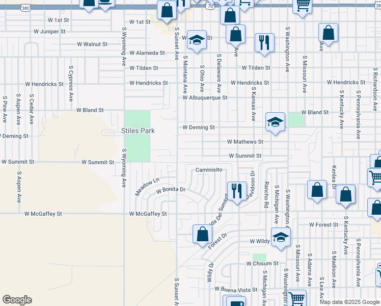 map of restaurants, bars, coffee shops, grocery stores, and more near 1209 West Summit Street in Roswell
