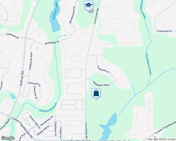 map of restaurants, bars, coffee shops, grocery stores, and more near 387 Lora Smith Road in Newnan