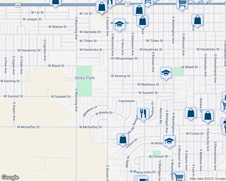 map of restaurants, bars, coffee shops, grocery stores, and more near 1215 West Summit Street in Roswell