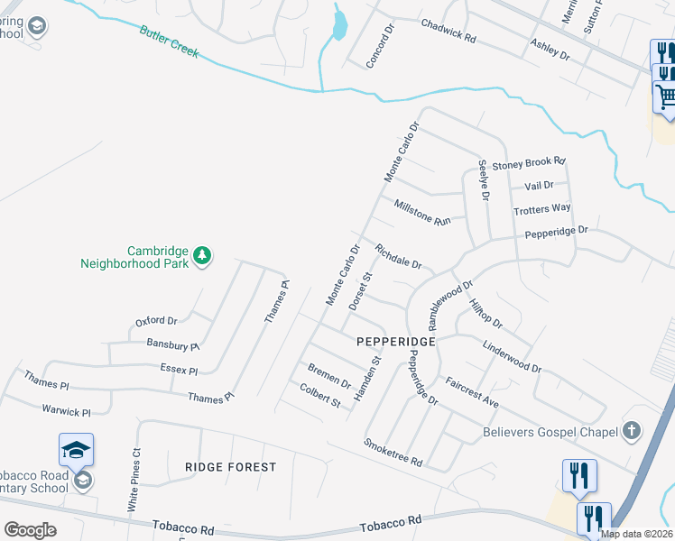 map of restaurants, bars, coffee shops, grocery stores, and more near 3430 Monte Carlo Drive in Augusta