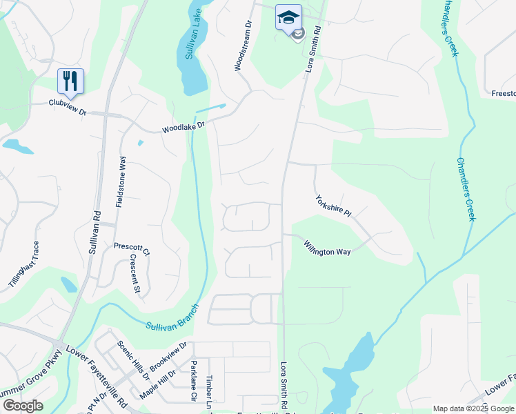 map of restaurants, bars, coffee shops, grocery stores, and more near 52 Kingsbrook Circle in Newnan