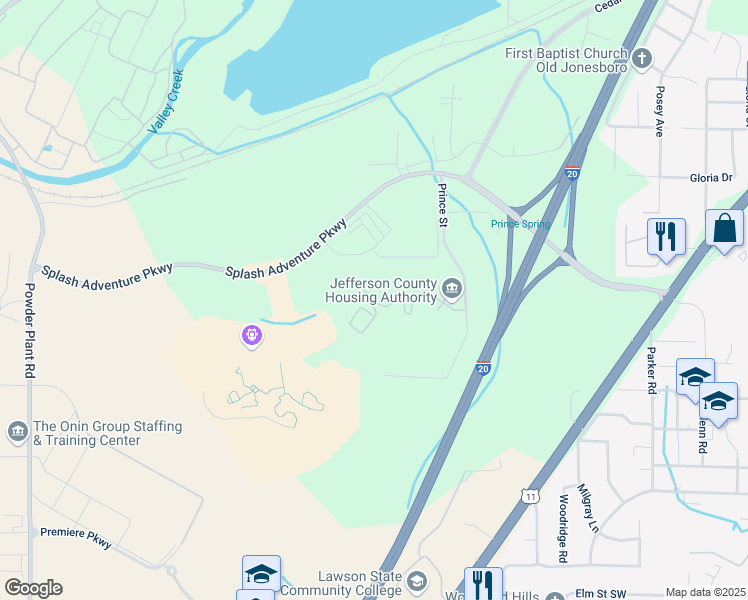 map of restaurants, bars, coffee shops, grocery stores, and more near 4567 Little Drive in Bessemer