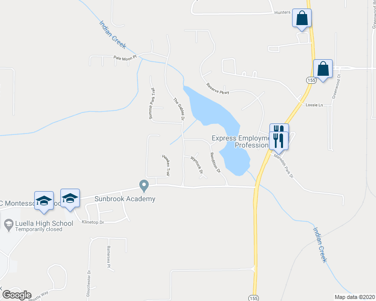 map of restaurants, bars, coffee shops, grocery stores, and more near 348 The Gables Drive in McDonough