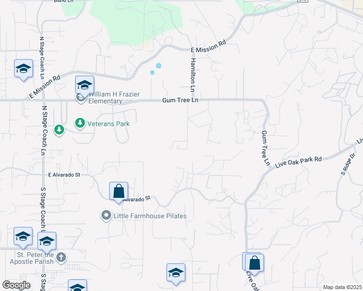 map of restaurants, bars, coffee shops, grocery stores, and more near 233 Autumn Rose Lane in Fallbrook