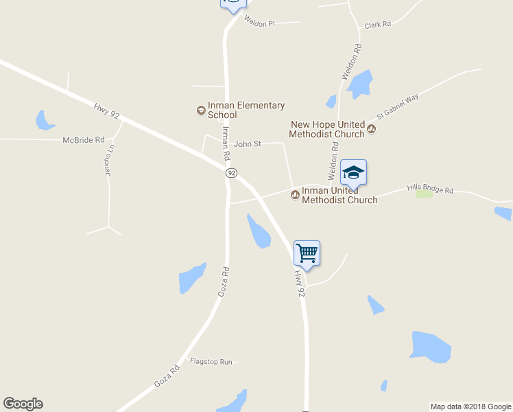 map of restaurants, bars, coffee shops, grocery stores, and more near 1619 Highway 92 in Fayetteville