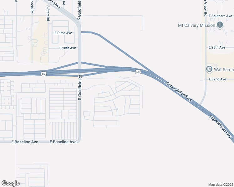 map of restaurants, bars, coffee shops, grocery stores, and more near 3301 South Goldfield Road in Apache Junction