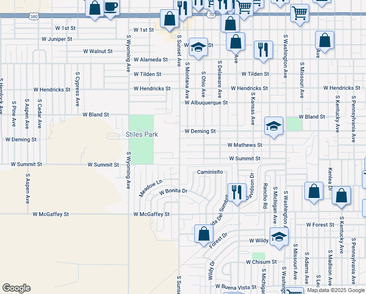 map of restaurants, bars, coffee shops, grocery stores, and more near 1216 West Mathews Street in Roswell