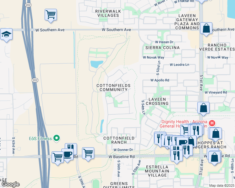 map of restaurants, bars, coffee shops, grocery stores, and more near 5616 West Glass Lane in Phoenix