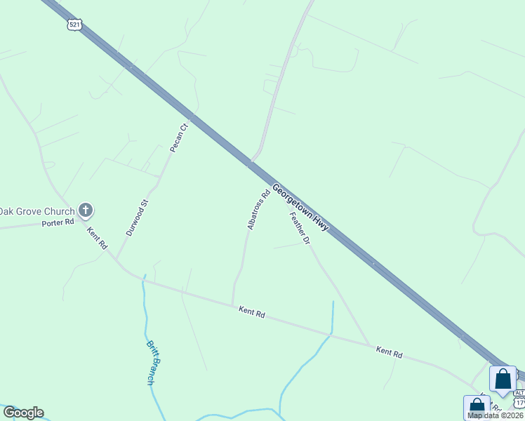 map of restaurants, bars, coffee shops, grocery stores, and more near 147 Albatross Road in Georgetown