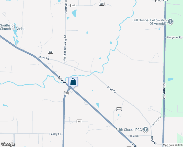 map of restaurants, bars, coffee shops, grocery stores, and more near 4717 Boyd Road in Texarkana