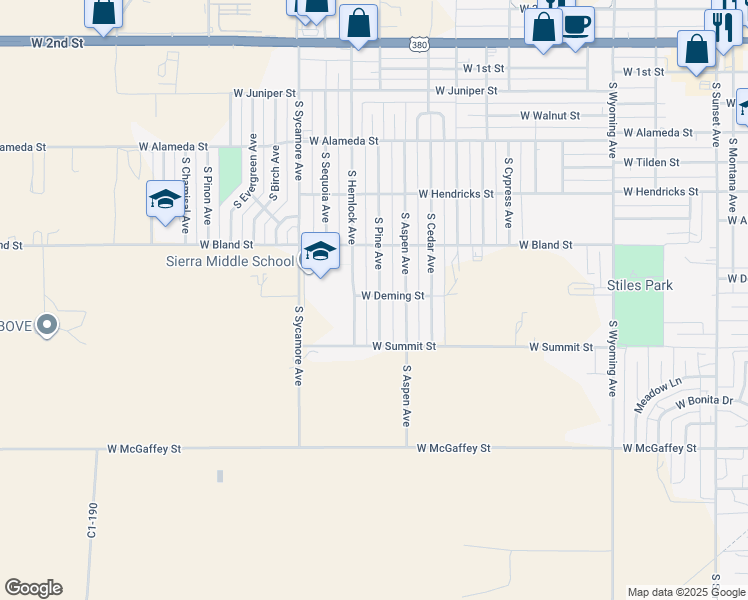 map of restaurants, bars, coffee shops, grocery stores, and more near 700 South Pine Avenue in Roswell