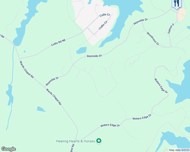 map of restaurants, bars, coffee shops, grocery stores, and more near 129 Broadlands Drive in Eatonton