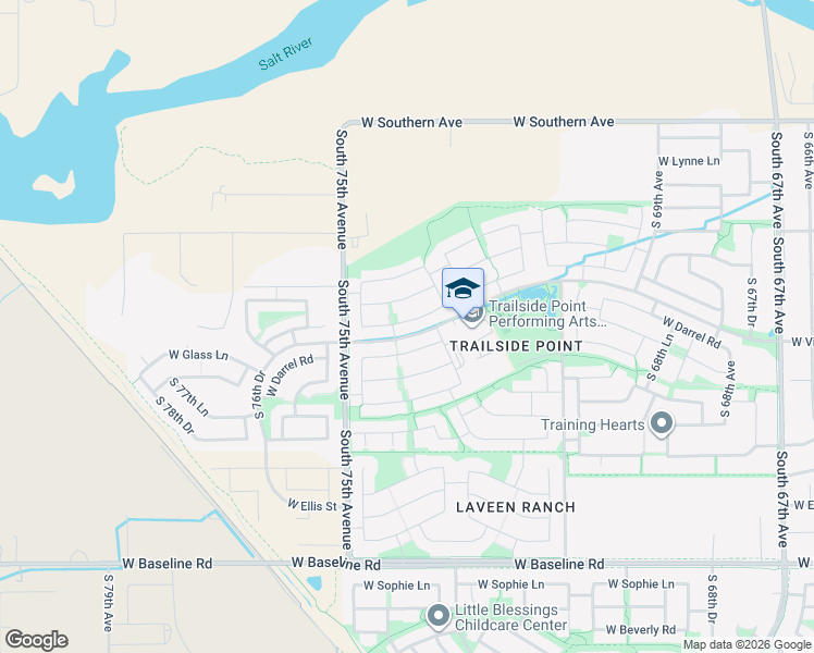 map of restaurants, bars, coffee shops, grocery stores, and more near 7347 West Saint Charles Avenue in Phoenix
