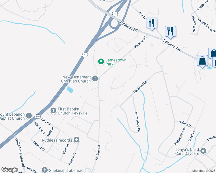 map of restaurants, bars, coffee shops, grocery stores, and more near 3120 Blackmon Court in Hephzibah