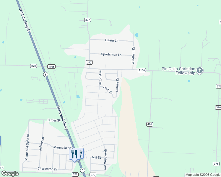 map of restaurants, bars, coffee shops, grocery stores, and more near 3229 Dumas Drive in Anna